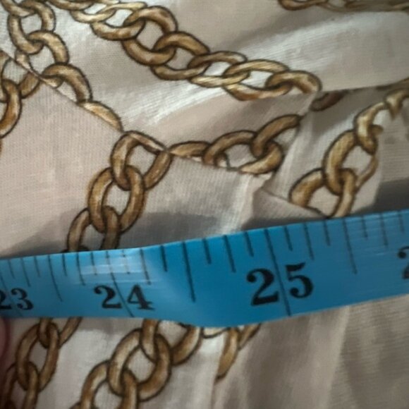 MICHAEL KORS 2X BONEGOLD CHAIN PEASANT STYLE BLOUSE COTTON MODAL - Picture 7 of 7